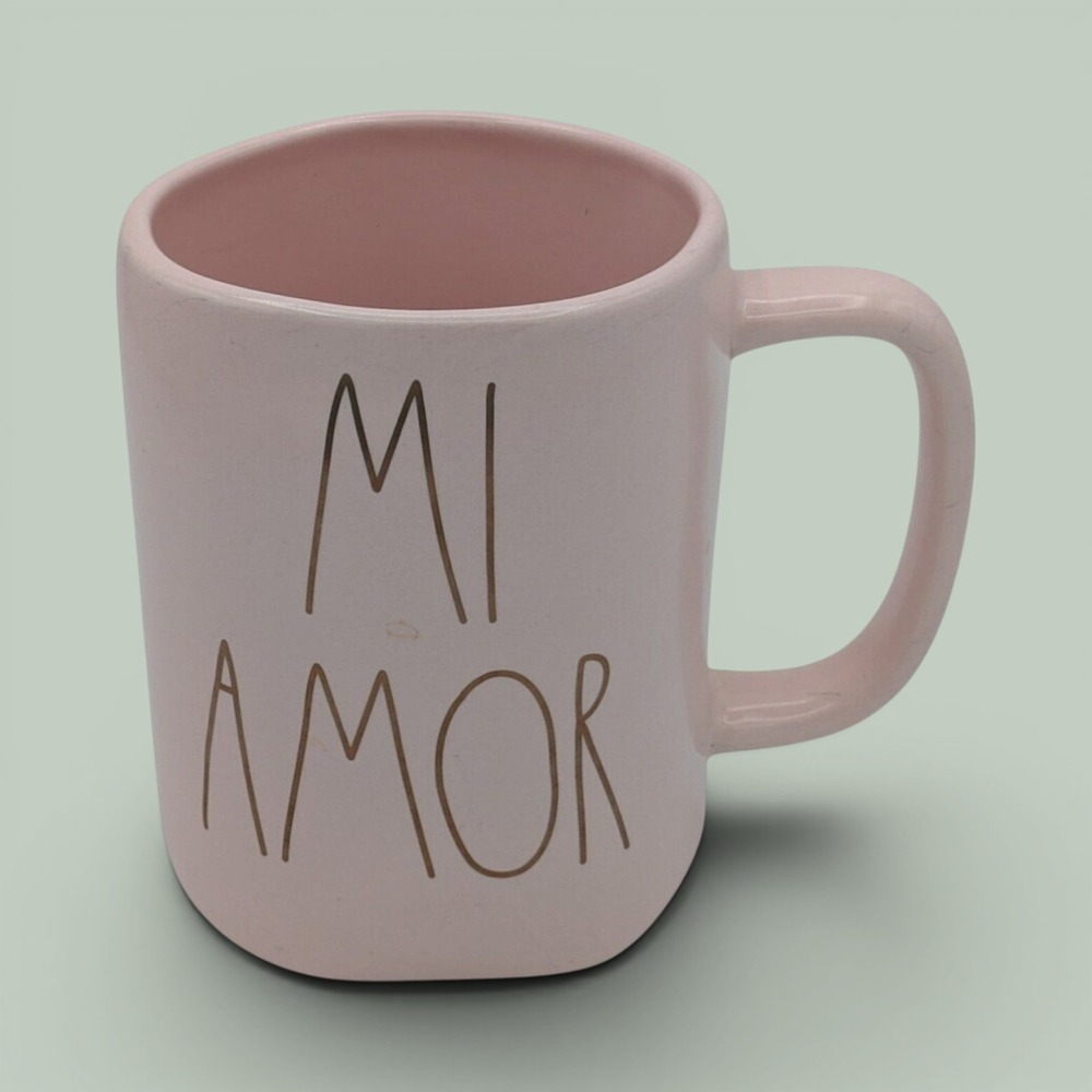 Rae Dunn Mi Amor Mug OS Pink Farmhouse Romantic Coffee Cup